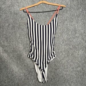 Southern Tide Seagoing Nautical Navy Stripe‎ One-Piece Tieback Swimsuit- Sz M